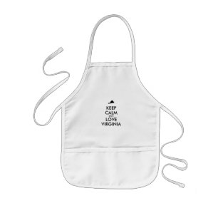 Customisable KEEP CALM and LOVE VIRGINIA Kids Apron