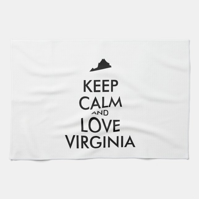 Customisable KEEP CALM and LOVE VIRGINIA Tea Towel (Horizontal)