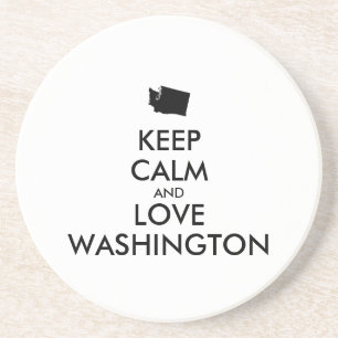 Customisable KEEP CALM and LOVE WASHINGTON Coaster