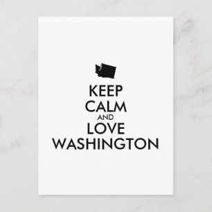 Customisable KEEP CALM and LOVE WASHINGTON Postcard