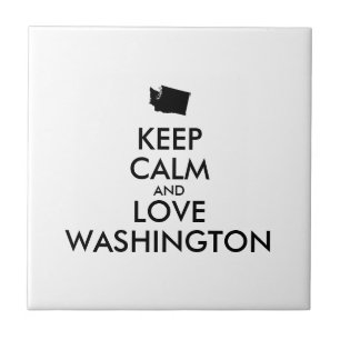 Customisable KEEP CALM and LOVE WASHINGTON Tile