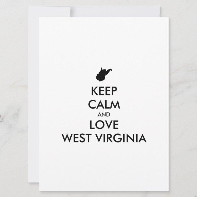 Customisable KEEP CALM and LOVE WEST VIRGINIA (Front)