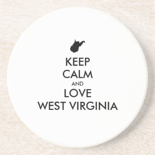 Customisable KEEP CALM and LOVE WEST VIRGINIA Coaster