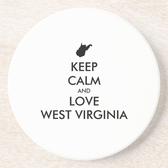 Customisable KEEP CALM and LOVE WEST VIRGINIA Coaster (Front)