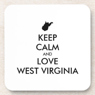 Customisable KEEP CALM and LOVE WEST VIRGINIA Coaster