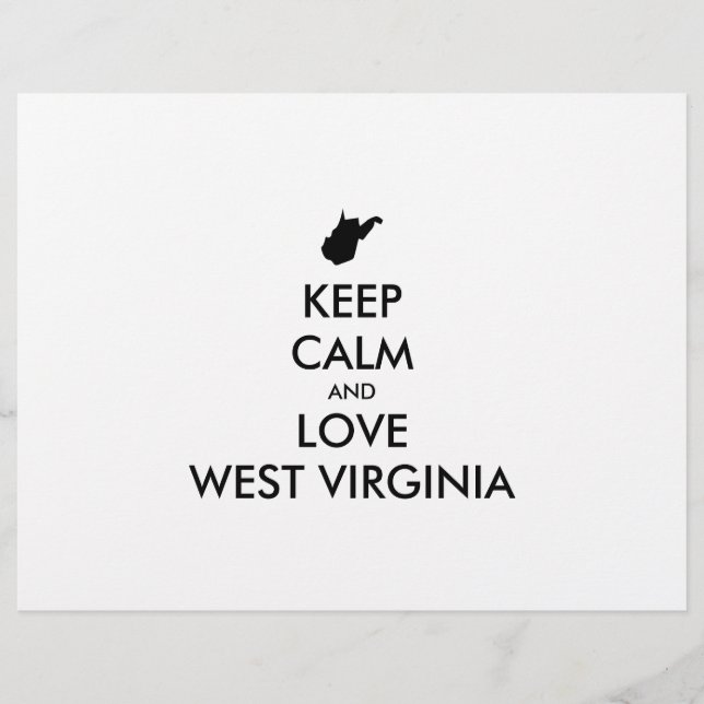 Customisable KEEP CALM and LOVE WEST VIRGINIA Flyer (Front)