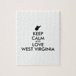 Customisable KEEP CALM and LOVE WEST VIRGINIA Jigsaw Puzzle