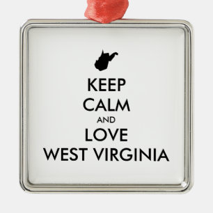 Customisable KEEP CALM and LOVE WEST VIRGINIA Metal Tree Decoration