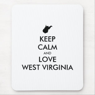 Customisable KEEP CALM and LOVE WEST VIRGINIA Mouse Mat