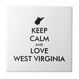 Customisable KEEP CALM and LOVE WEST VIRGINIA Tile