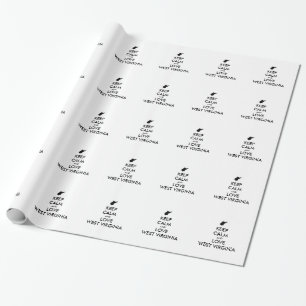 Customisable KEEP CALM and LOVE WEST VIRGINIA Wrapping Paper