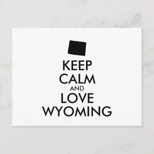 Customisable KEEP CALM and LOVE WYOMING Postcard