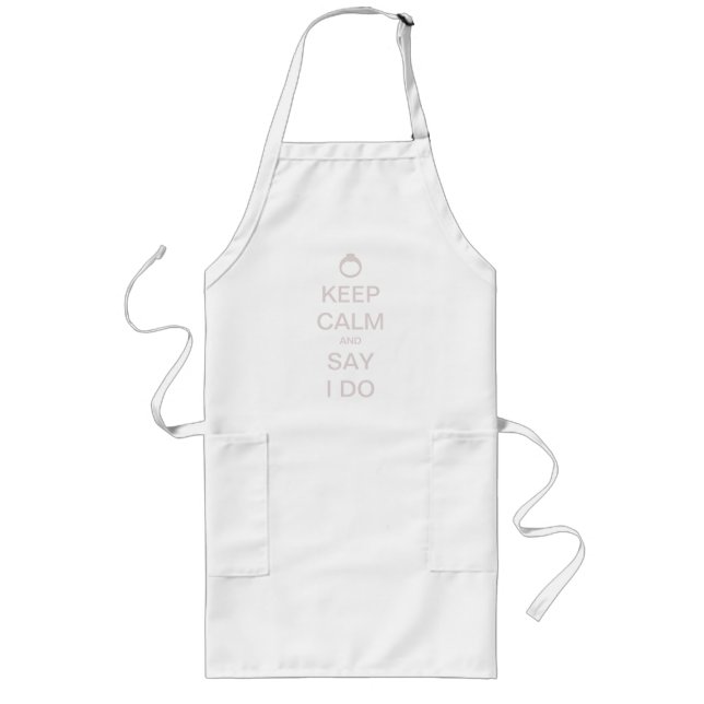 Customisable Keep Calm Bridal Design Long Apron (Front)