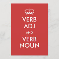 Customisable Keep Calm Invitation Style Cards
