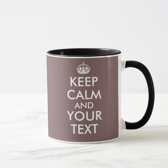 Customisable Keep Calm Taupe Coffee Mugs Template (Right)