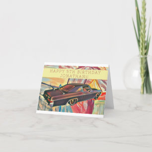 Customisable Kid's Birthday Card Car Fun Unique