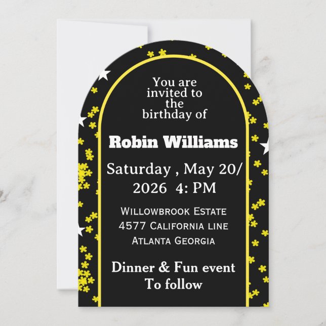 Customisable Kids Birthday Invitation | Editable  (Front)