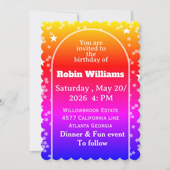 Customisable Kids Birthday Invitation | Editable  (Front)
