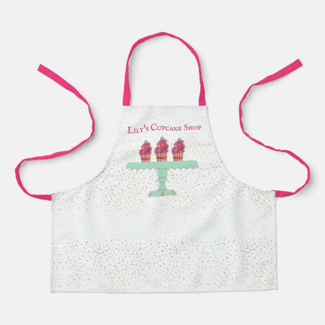 Customisable Kid's Cupcake Shop Apron (Front)