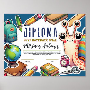Customisable Kids' Diploma - Fun and Colourful  Poster