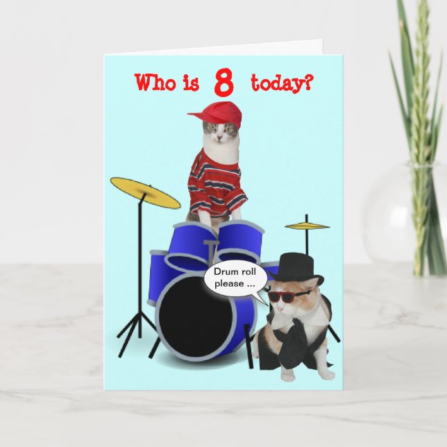 Customisable Kid's Drum Roll Birthday Card (Front)