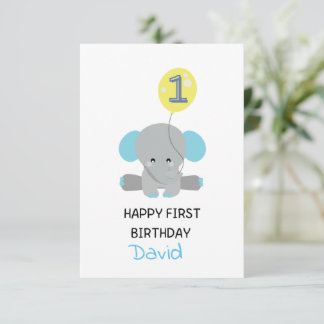 Customisable Kid's First Birthday Card 