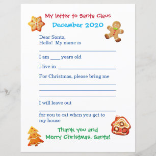 Customisable kid's letter to Santa
