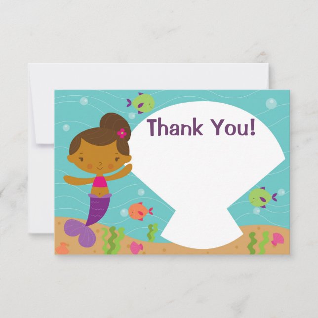 Customisable Kids Mermaid Party Thank You (Front)