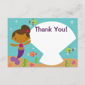 Customisable Kids Mermaid Party Thank You Card