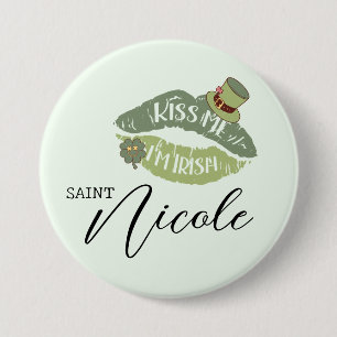 Customisable Kiss Me I’m Irish St. Patrick’s Day 7.5 Cm Round Badge