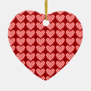 Customisable Kissy Lips Hearts Ceramic Tree Decoration