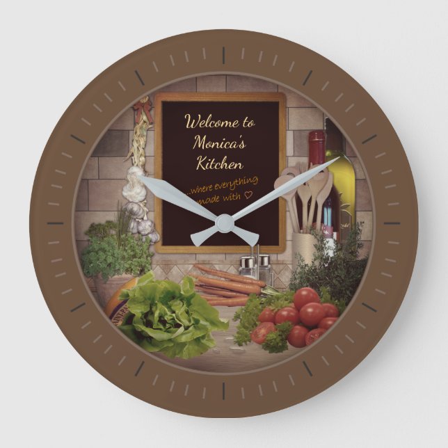(Customisable) Kitchen Clock with your Name (Front)
