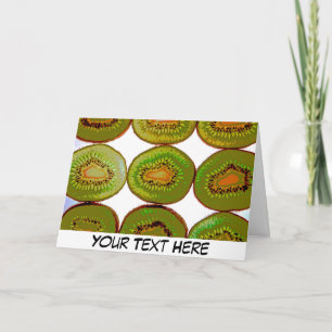 Customisable kiwi fruit slices card