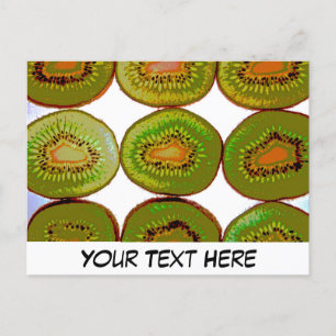 Customisable kiwi fruit slices postcard