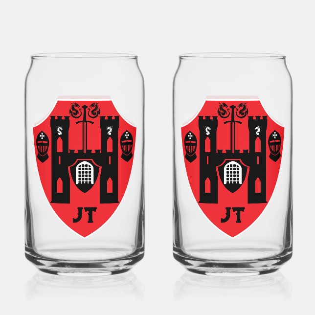 Customisable Knights Shield Can Glass (Front)
