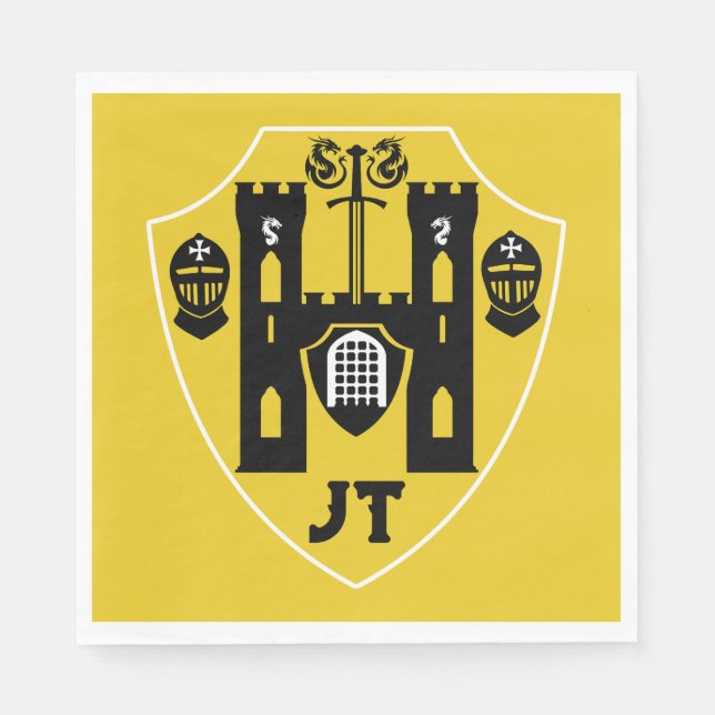 Customisable Knights Shield Napkin (Front)