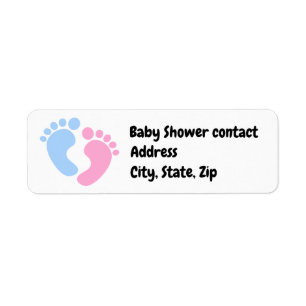 Customisable label for gender reveal baby shower