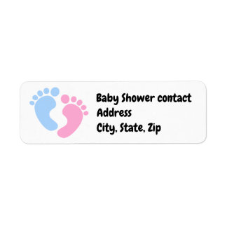 Customisable label for gender reveal baby shower