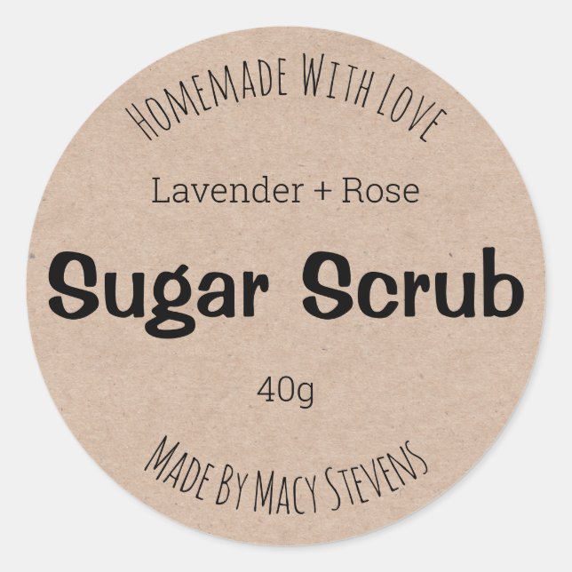 Customisable Label For Sugar Scrub (Front)