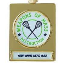 Customisable Lacrosse Weapons Christmas Ornament