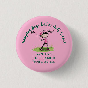 Customisable Ladies Golf League Party Button