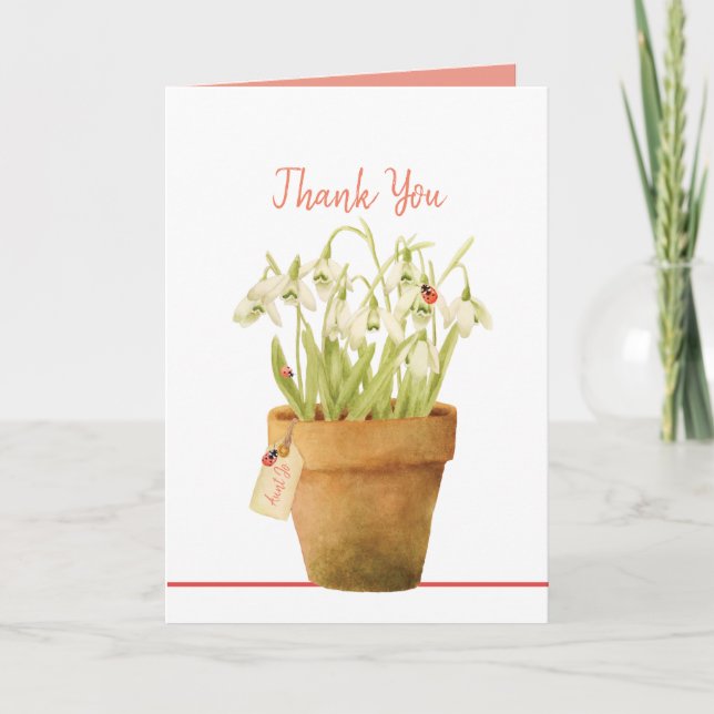Customisable Ladybug Thank You Card (Front)