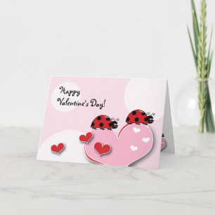 Customisable Ladybug Valentine Holiday Card