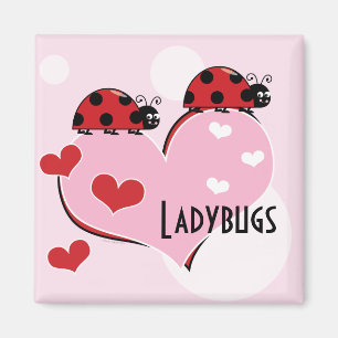 Customisable Ladybugs and Hearts Magnet