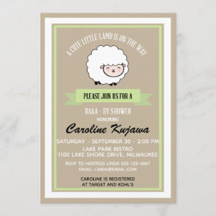 Customisable Lamb Baby Shower Invitation