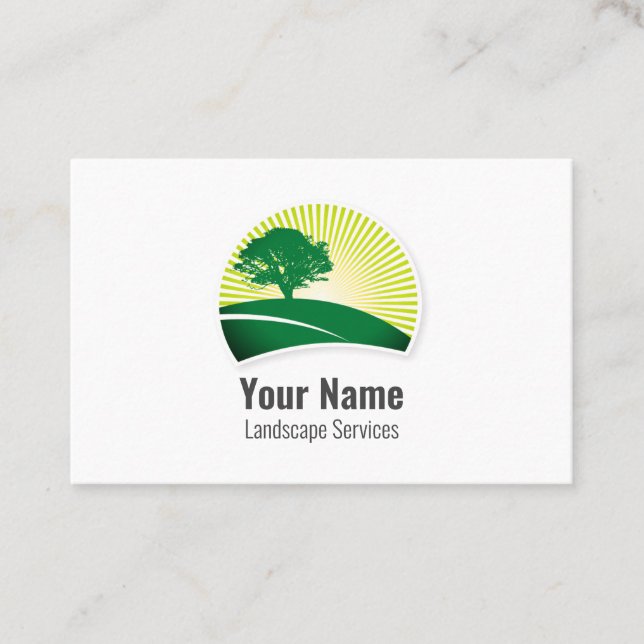 Customisable landscaper lawn care business card (Front)