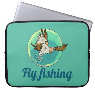 Customisable Laptop sleeve w Osprey catching fish