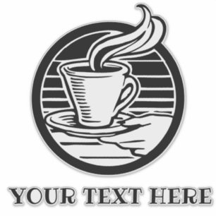Customisable Large transparent Coffee Logo sticker