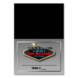 Customisable Las Vegas Themed Tented Place Cards