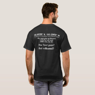 Customisable Latitude & Longitude Monarch buterfly T-Shirt